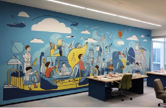 江津办公室墙绘的特点。