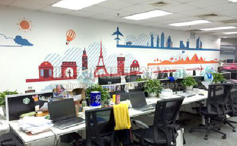 江津教你设计办公室墙绘的方法。