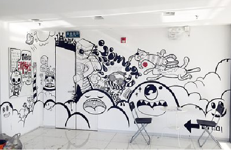 江津手绘墙并非传统涂鸦。